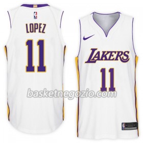 Canotte Uomo Los Angeles Lakers Brook Lopez 11 Nike 2017-18 Bianco Swingman